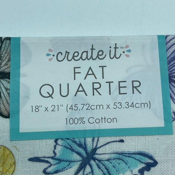 Waverly Fabric Fat Quarters Butterflies Teal Gray Cotton - Picture 4 of 7